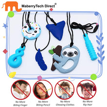 Load image into Gallery viewer, Chewy Necklace Sensory Toys for Autism, Chew Necklaces for Sensory Kids Boys Girls 6 Pack, Silicone Chew Toys for Kids Children Adults Reduce Chewing Biting Fidgeting
