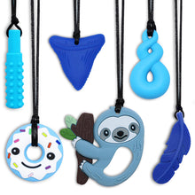 Load image into Gallery viewer, Chewy Necklace Sensory Toys for Autism, Chew Necklaces for Sensory Kids Boys Girls 6 Pack, Silicone Chew Toys for Kids Children Adults Reduce Chewing Biting Fidgeting
