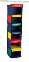 Load image into Gallery viewer, Daily Activity Kids Closet Organizer –11” X 11” X 48”- Prepare and Organize a Week’s Worth of Your Children’s Clothing, Shoes and After School Activities. Hangs Directly on The Closet Rod.
