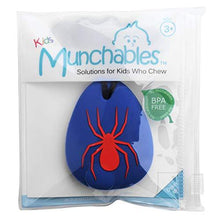 Load image into Gallery viewer, Munchables Spider Chew Necklace for Boys - Sensory Chewable Jewelry (Blue with Red)
