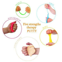 Load image into Gallery viewer, Playlearn Therapy Putty - 5 Strengths - Stress Putty for Kids and Adults - Extra Soft to Firm
