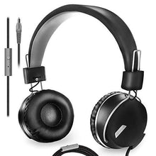 Load image into Gallery viewer, Sonitum On Ear Headphones with Microphone, Wired Head Phones with Volume Control for Computer Ipad Cellphone, Kids Headphones for School, Foldable/Adjustable fit Tangle Free 1.5m Cord, 3.5mm Jack
