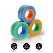 Load image into Gallery viewer, Magnetic Rings Fidget Toy, Pack of 3, Perfect Magnetic Fidget Rings, Ideal ADHD Fidget Toys, Great Fidget Toys for Anxiety Teens &amp; Fidgets for Teens, Cool Toy Rings for Adults used as Focus Fidget
