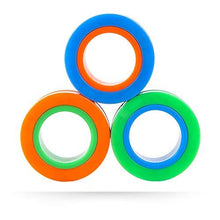 Load image into Gallery viewer, Magnetic Rings Fidget Toy, Pack of 3, Perfect Magnetic Fidget Rings, Ideal ADHD Fidget Toys, Great Fidget Toys for Anxiety Teens &amp; Fidgets for Teens, Cool Toy Rings for Adults used as Focus Fidget
