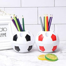 Load image into Gallery viewer, WONDS 2Pcs Pen Pencil Holder Plastic Desktop Organizer Container with Soccer Style for Children Students Soccer Shaped Holder Football Style Pen Holder Desktop Rack for Office Home Use
