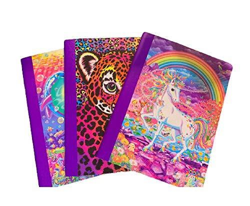 Lisa Frank Composition Notebook, 1 Subject, 100 Wide Ruled Sheets (Pack of 3) Rainbow Unicorn, Hunter, Dancing Dolphins, 9.75 Inches x 7.5 Inches