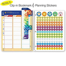 Load image into Gallery viewer, Dated Elementary Student Planner for Academic Year 2020-2021 (Matrix Style - 8.5&quot;x11&quot; - Corkboard Cover) - Ruler/Bookmark and Planning Stickers
