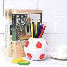 Load image into Gallery viewer, WONDS 2Pcs Pen Pencil Holder Plastic Desktop Organizer Container with Soccer Style for Children Students Soccer Shaped Holder Football Style Pen Holder Desktop Rack for Office Home Use
