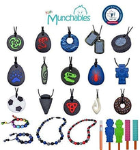 Load image into Gallery viewer, Munchables Spider Chew Necklace for Boys - Sensory Chewable Jewelry (Blue with Red)
