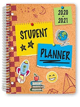 Load image into Gallery viewer, Dated Elementary Student Planner for Academic Year 2020-2021 (Matrix Style - 8.5&quot;x11&quot; - Corkboard Cover) - Ruler/Bookmark and Planning Stickers
