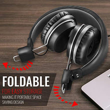 Load image into Gallery viewer, Sonitum On Ear Headphones with Microphone, Wired Head Phones with Volume Control for Computer Ipad Cellphone, Kids Headphones for School, Foldable/Adjustable fit Tangle Free 1.5m Cord, 3.5mm Jack
