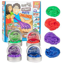 Load image into Gallery viewer, Crazy Aaron’s Ultimate Putty Challenge Board Game - 25 Ways to Play and Four Exclusive 3&quot; Thinking Putty Tins - World’s First Putty Family Party Game
