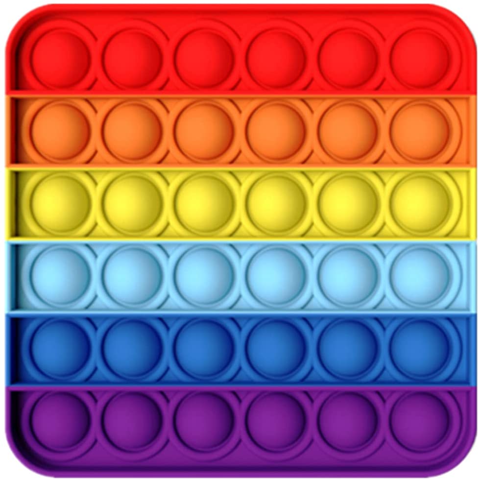 CJS World_Pop-It_Push Bubble Rainbow Square_Stress Reliever_ADHD/ Autism